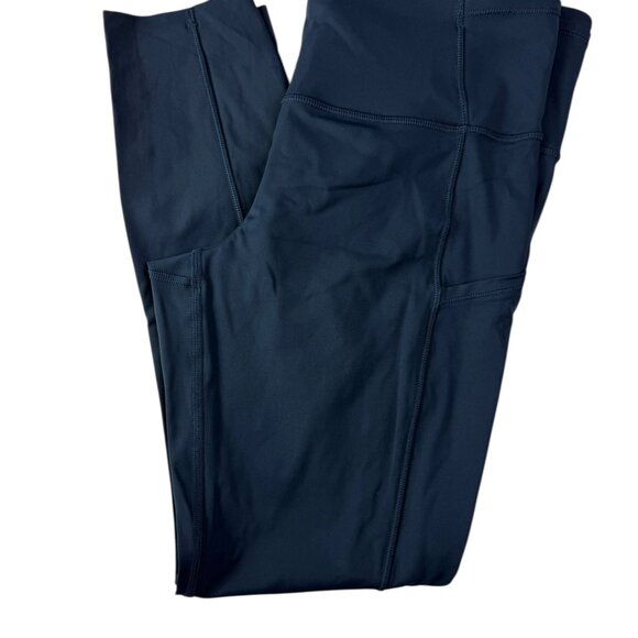 Lululemon Dark Blue Navy Yoga Legging.  Pockets.  Side Thight Pockets Size 8 - Picture 3 of 12